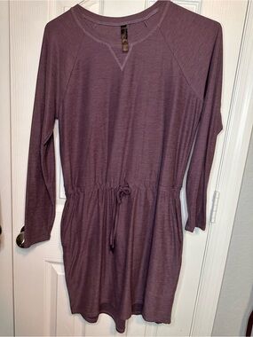Kyodan Mauve Long Sleeve Drawstring Waist Dress
